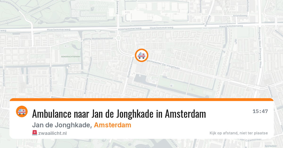 Ambulance naar Jan de Jonghkade in Amsterdam — 1 aug 2026