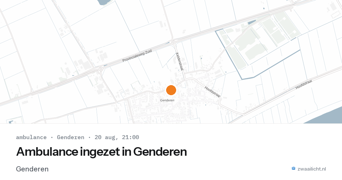 Ambulance ingezet in Genderen — 20 aug 2026