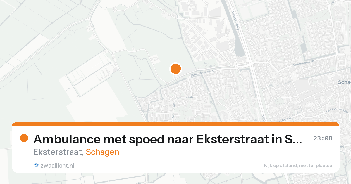 Ambulance met spoed naar Eksterstraat in Schagen — 14 aug 2026