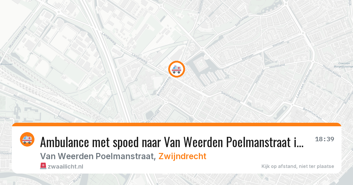 Ambulance met spoed naar Van Weerden Poelmanstraat in Zwijndrecht — 8 jun 2026