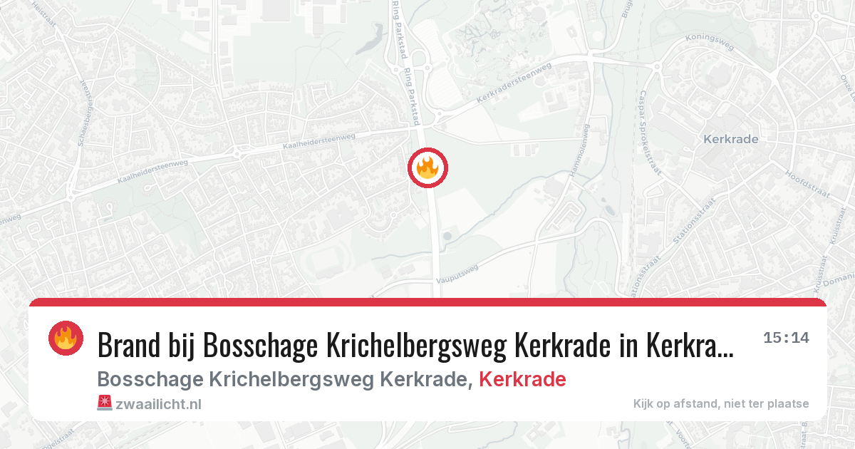 Brand bij Bosschage Krichelbergsweg Kerkrade in Kerkrade — 12 aug 2026