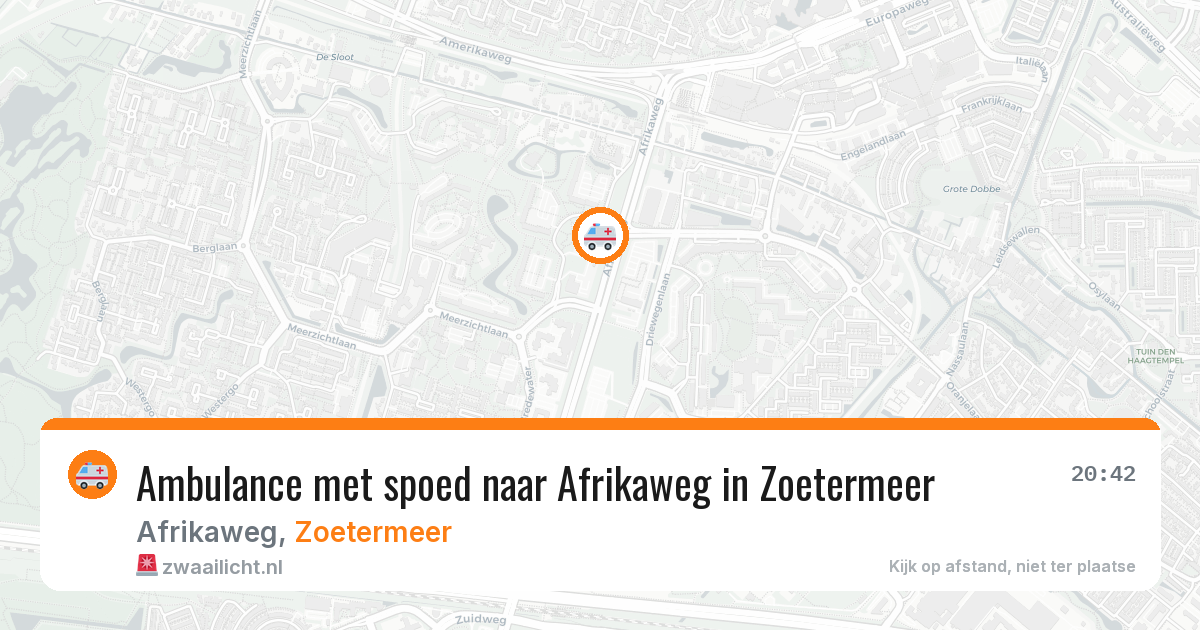 Ambulance met spoed naar Afrikaweg in Zoetermeer — 12 aug 2026
