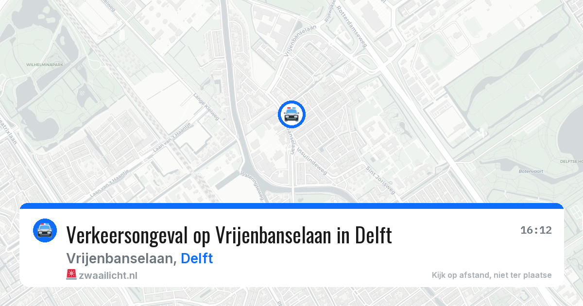 Verkeersongeval op Vrijenbanselaan in Delft — 9 jul 2026