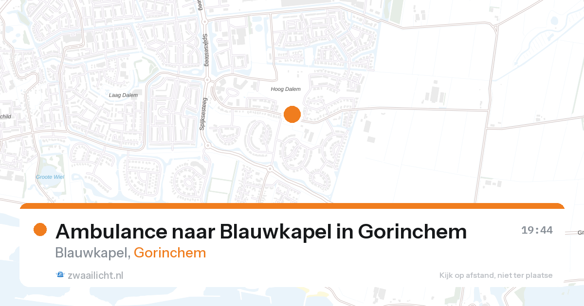 Ambulance naar Blauwkapel in Gorinchem — 27 aug 2026