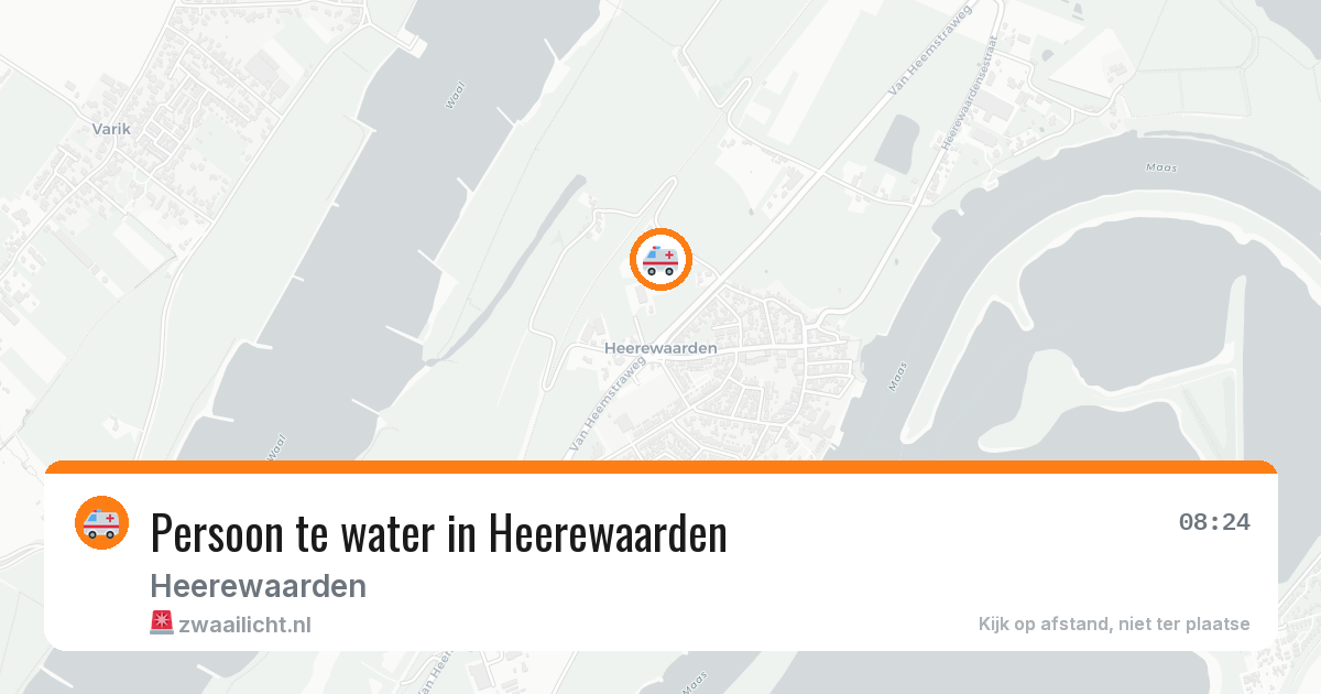 Persoon te water in Heerewaarden — 16 jun 2026