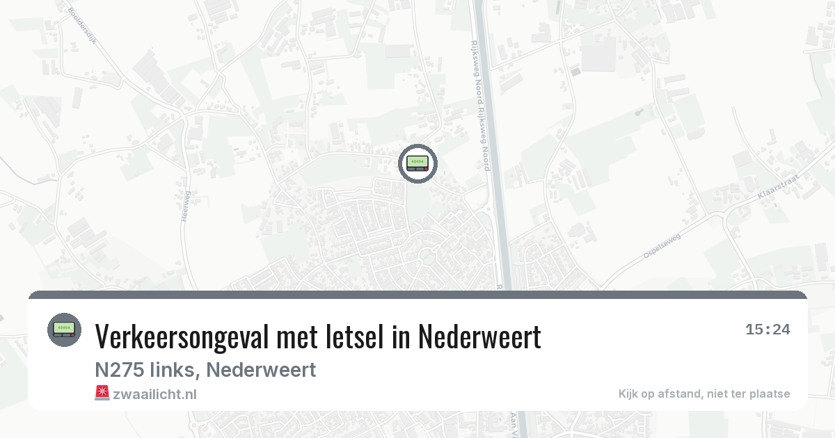 Verkeersongeval met letsel in Nederweert — 1 jul 2026