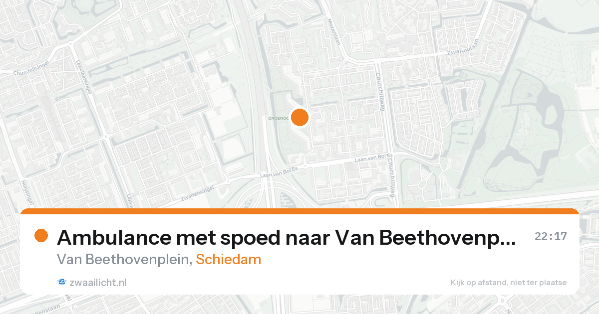Ambulance met spoed naar Van Beethovenplein in Schiedam — 15 aug 2026