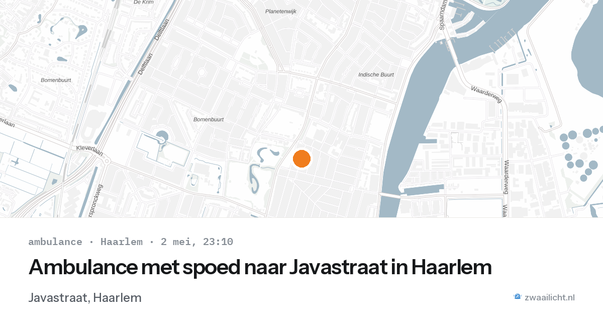 Ambulance met spoed naar Javastraat in Haarlem — 2 mei 2026