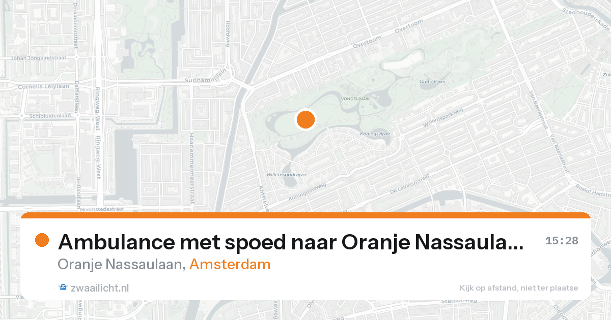 Ambulance met spoed naar Oranje Nassaulaan in Amsterdam — 17 aug 2026
