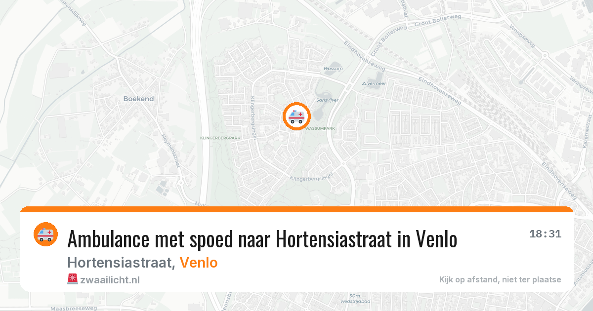 Ambulance met spoed naar Hortensiastraat in Venlo — 7 aug 2026