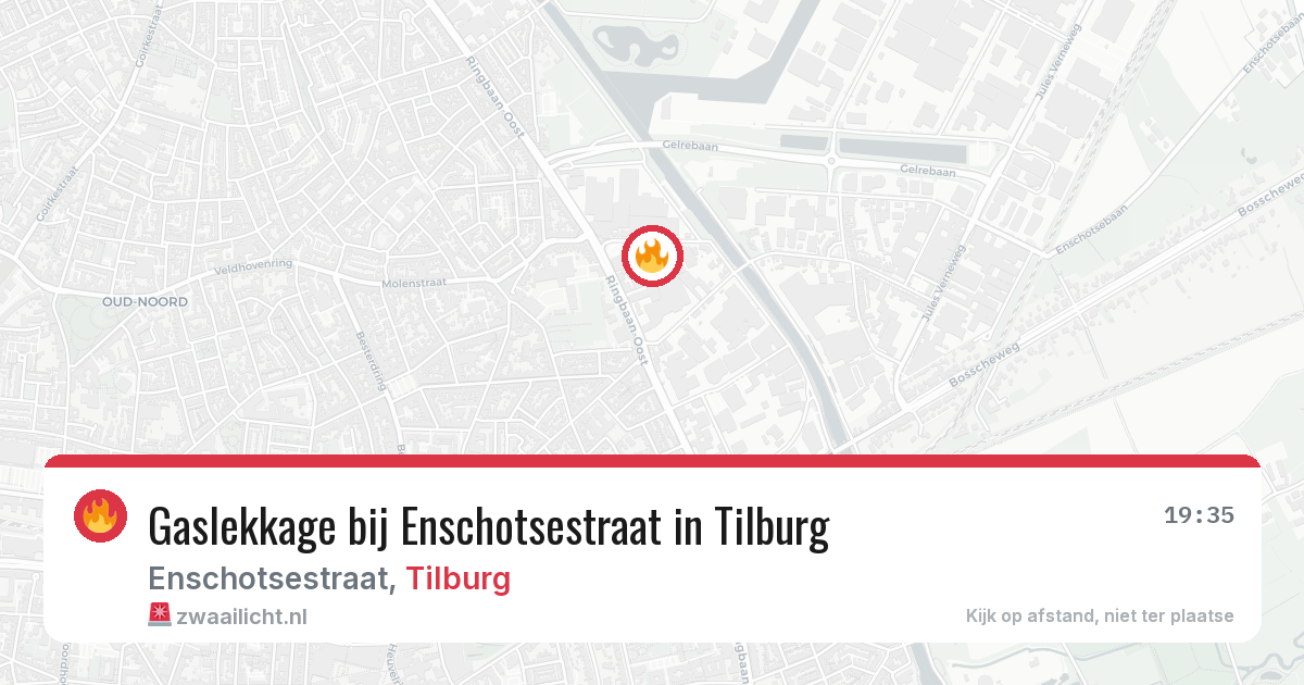 Gaslekkage bij Enschotsestraat in Tilburg — 16 jun 2026