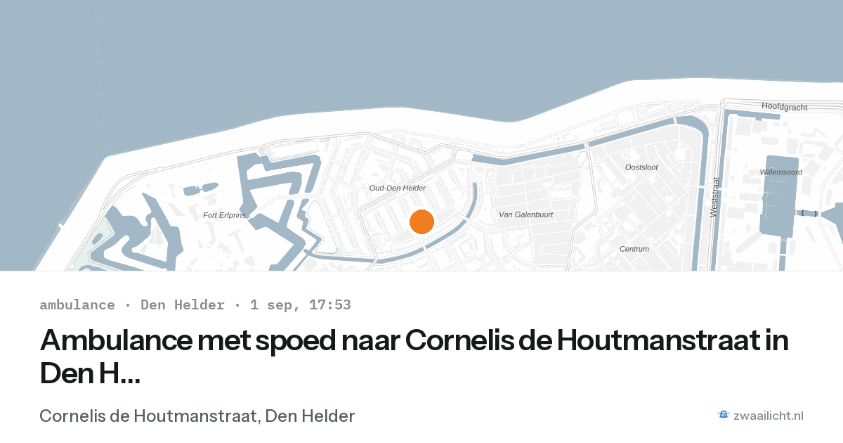 Ambulance met spoed naar Cornelis de Houtmanstraat in Den Helder — 1 sep 2026