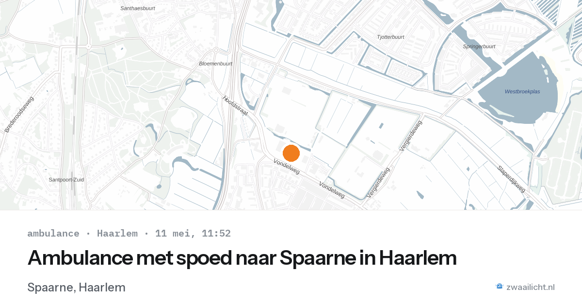 Ambulance met spoed naar Spaarne in Haarlem — 11 mei 2026