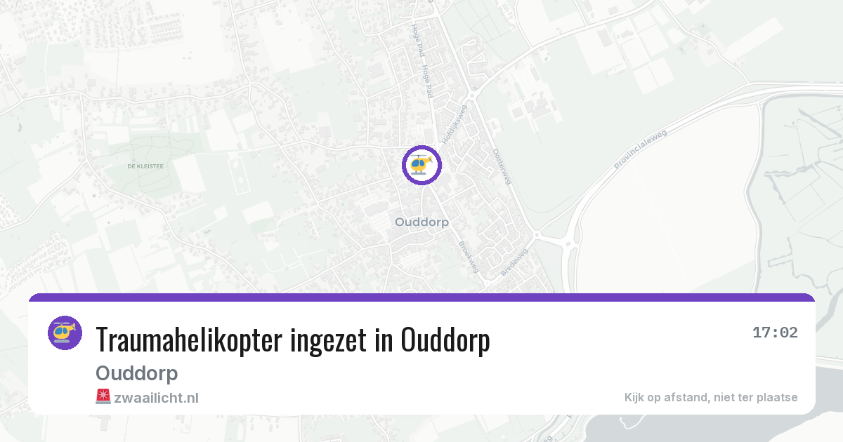 Traumahelikopter ingezet in Ouddorp — 22 jun 2026 | 🚨 Zwaailicht.nl
