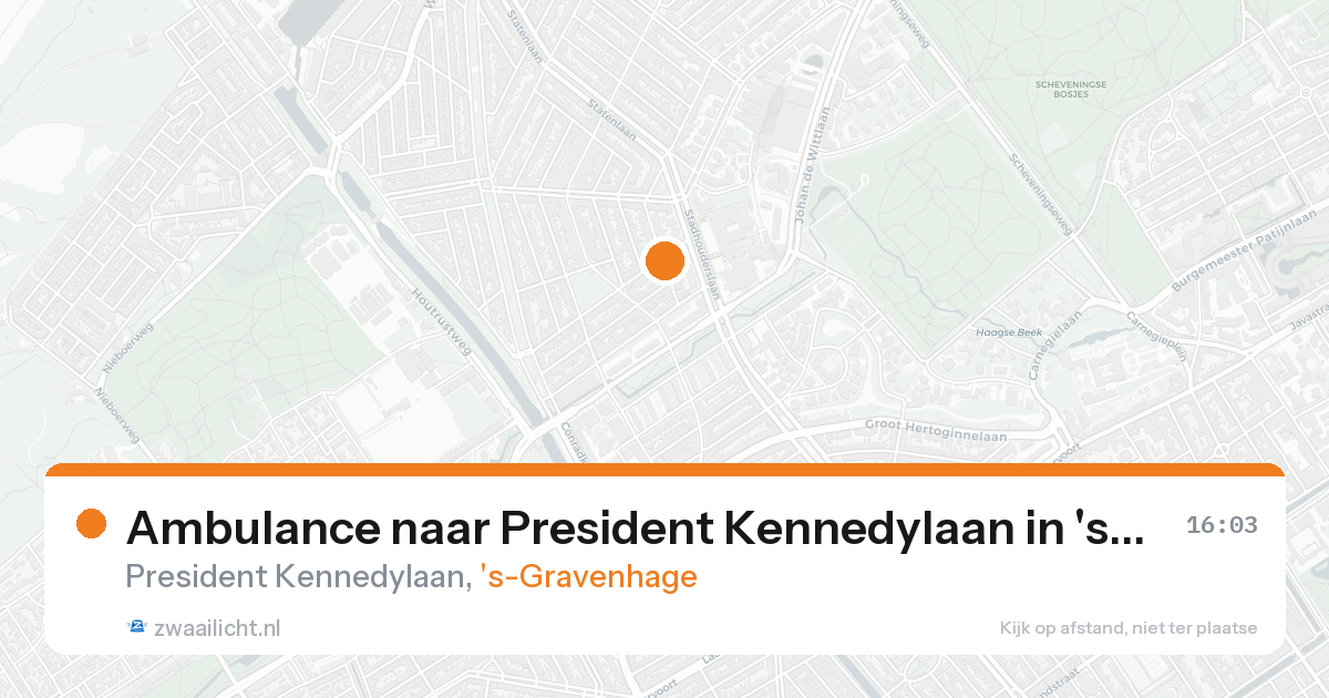 Ambulance naar President Kennedylaan in 's-Gravenhage — 24 aug 2026