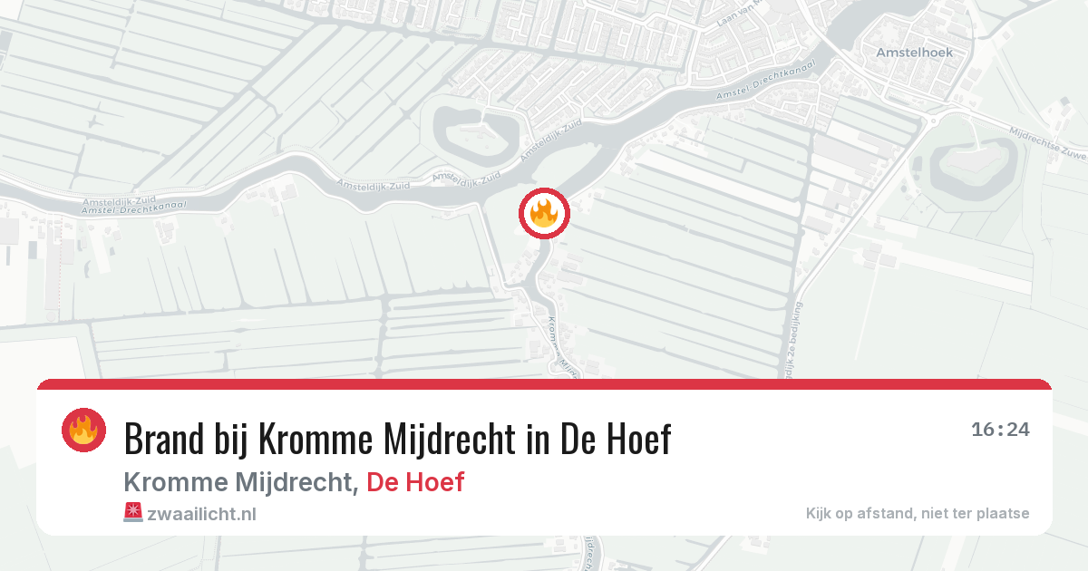 Brand bij Kromme Mijdrecht in De Hoef — 6 aug 2026