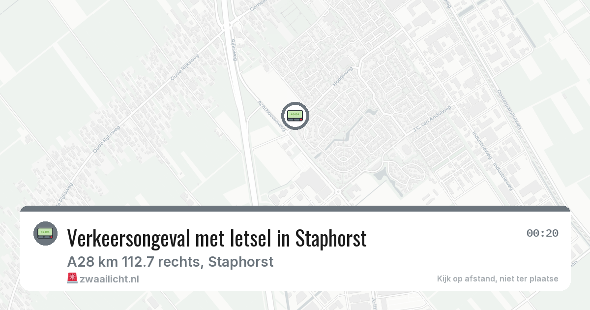 Verkeersongeval met letsel in Staphorst — 19 jun 2026