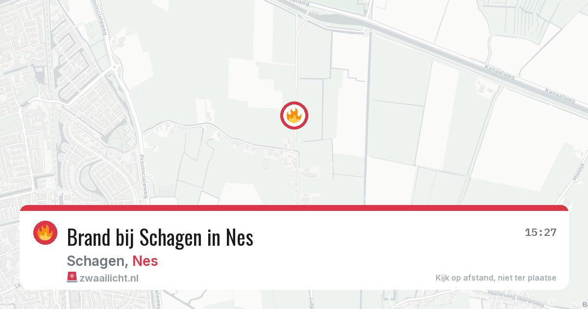 Brand bij Schagen in Nes — 14 mrt 2026