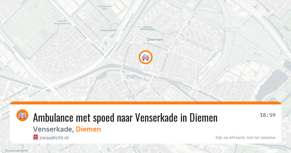 Ambulance met spoed naar Venserkade in Diemen — 21 jun 2026