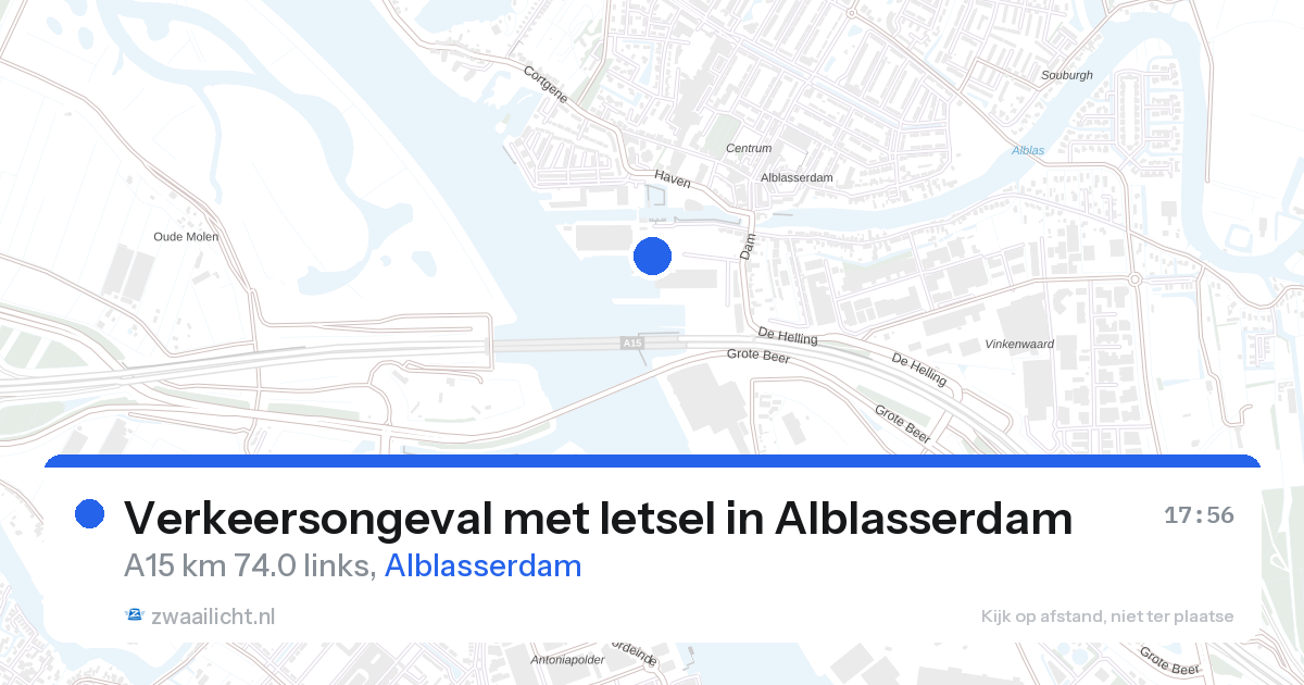 Verkeersongeval met letsel in Alblasserdam — 28 aug 2026