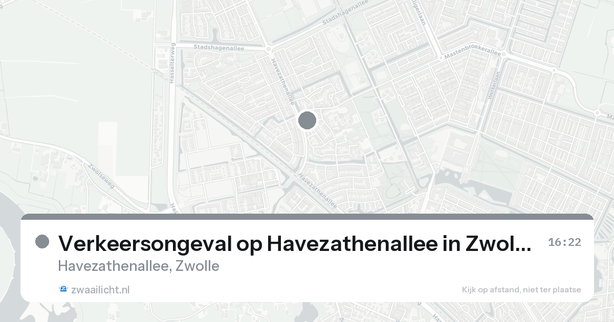 Verkeersongeval op Havezathenallee in Zwolle — 22 aug 2026