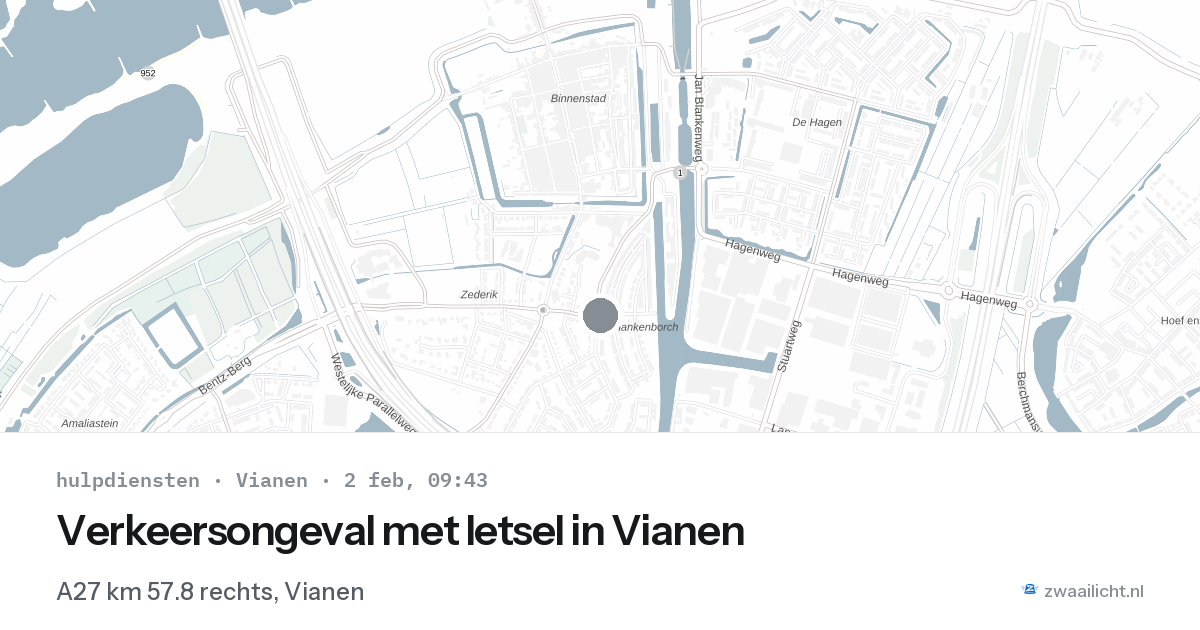 Verkeersongeval met letsel in Vianen — 2 feb 2026