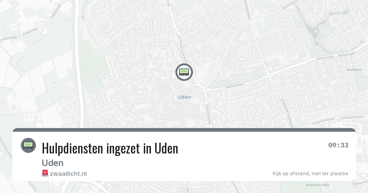 Hulpdiensten ingezet in Uden — 19 jun 2026 | 🚨 Zwaailicht.nl