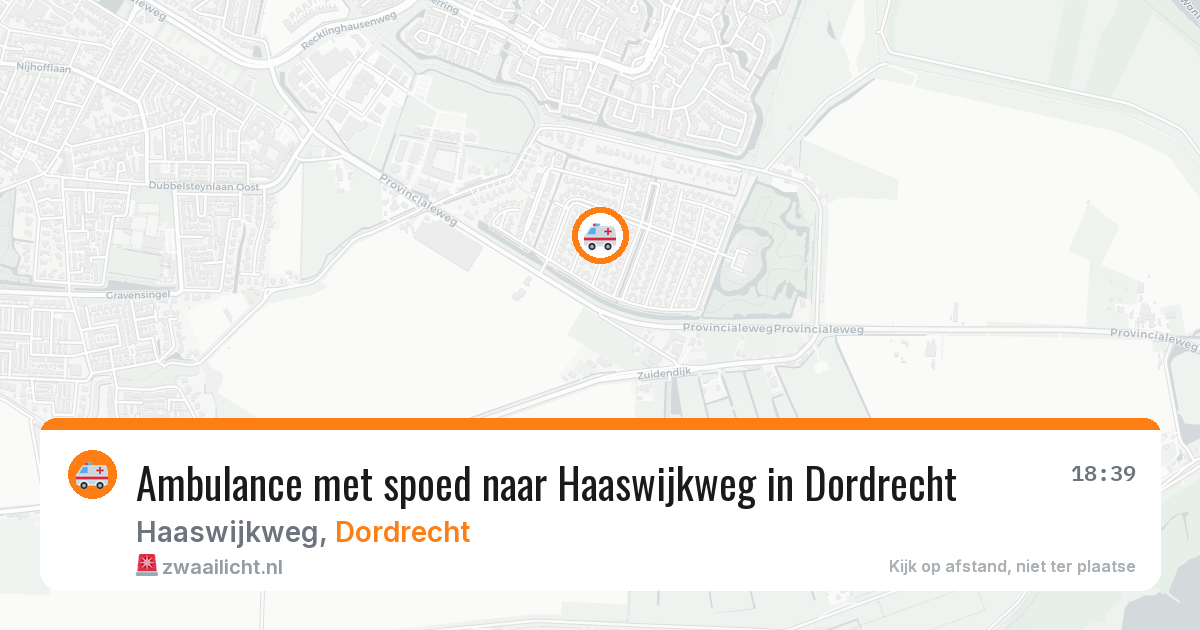 Ambulance met spoed naar Haaswijkweg in Dordrecht — 14 jul 2026