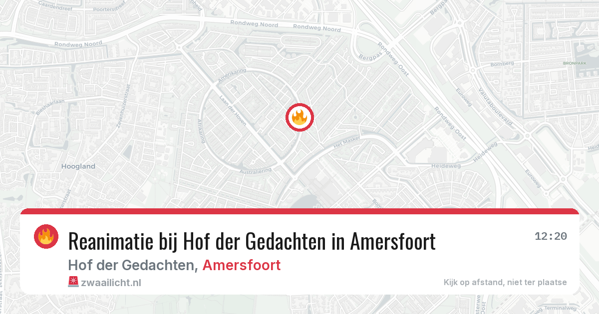 Reanimatie bij Hof der Gedachten in Amersfoort — 6 jun 2026