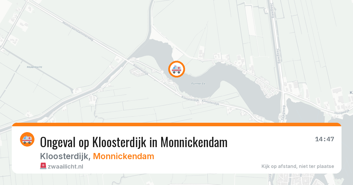 Ongeval op Kloosterdijk in Monnickendam — 8 apr 2026