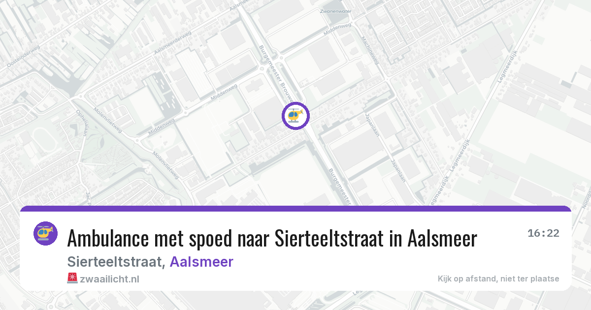 Ambulance met spoed naar Sierteeltstraat in Aalsmeer — 19 feb 2026