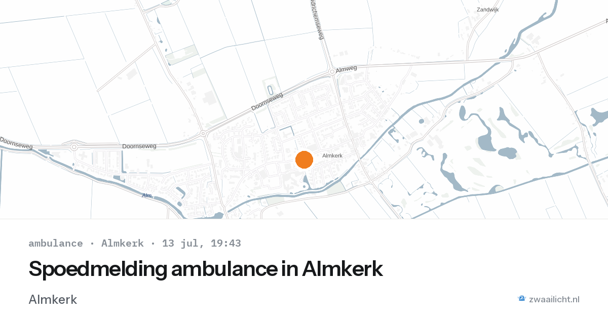 Spoedmelding ambulance in Almkerk — 13 jul 2026