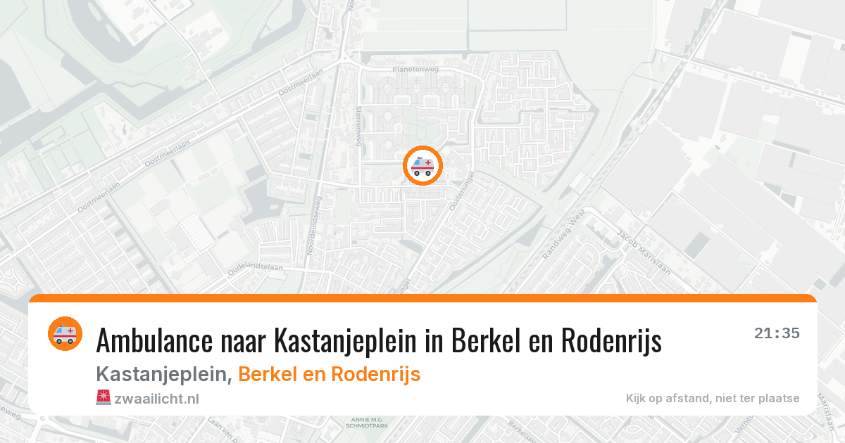 Ambulance naar Kastanjeplein in Berkel en Rodenrijs — 21 mei 2026