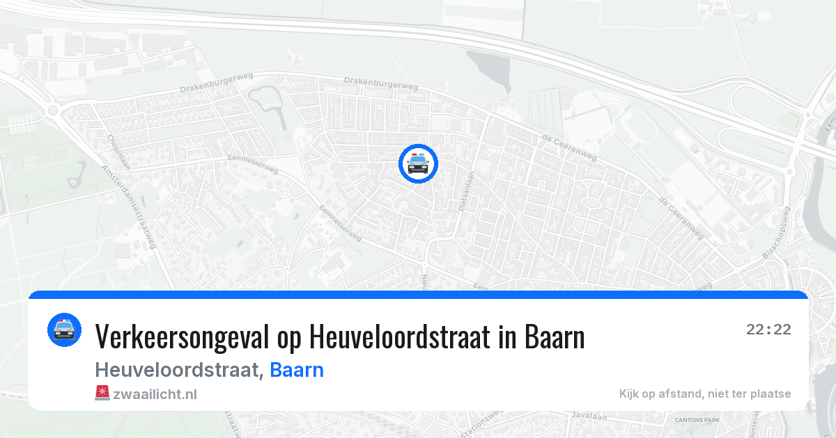 Verkeersongeval op Heuveloordstraat in Baarn — 28 jul 2026