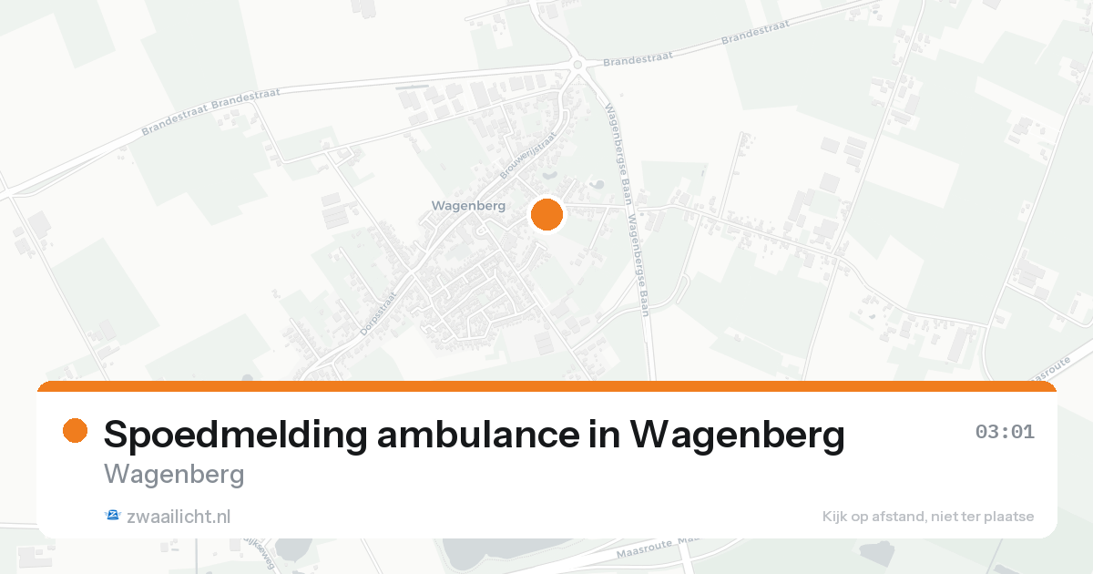 Spoedmelding ambulance in Wagenberg — 15 aug 2026