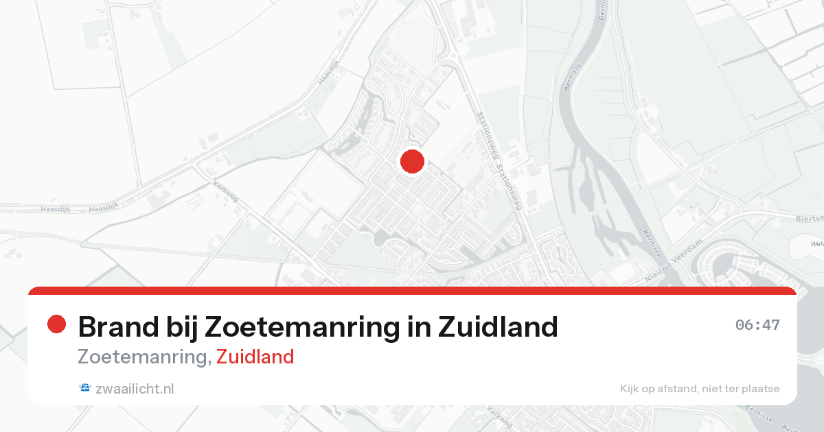 Brand bij Zoetemanring in Zuidland — 22 aug 2026