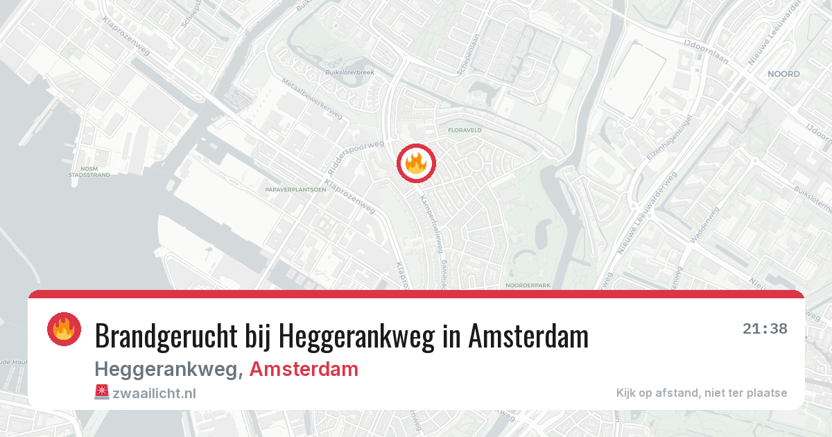 Brandgerucht bij Heggerankweg in Amsterdam — 12 aug 2026