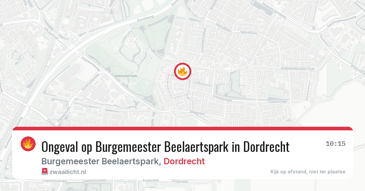 Ongeval op Burgemeester Beelaertspark in Dordrecht — 12 jul 2026