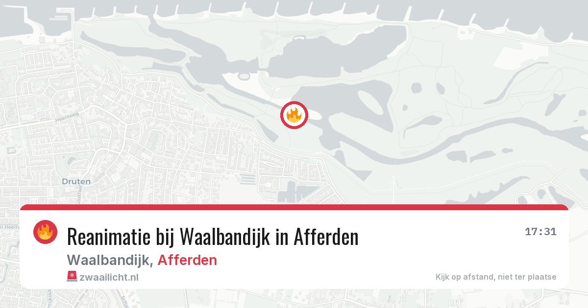 Reanimatie bij Waalbandijk in Afferden — 19 mei 2026
