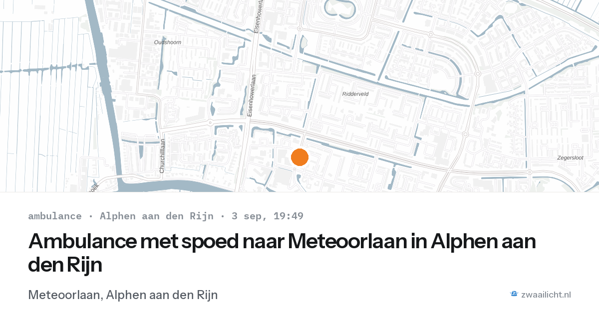 Ambulance met spoed naar Meteoorlaan in Alphen aan den Rijn — 3 sep 2026