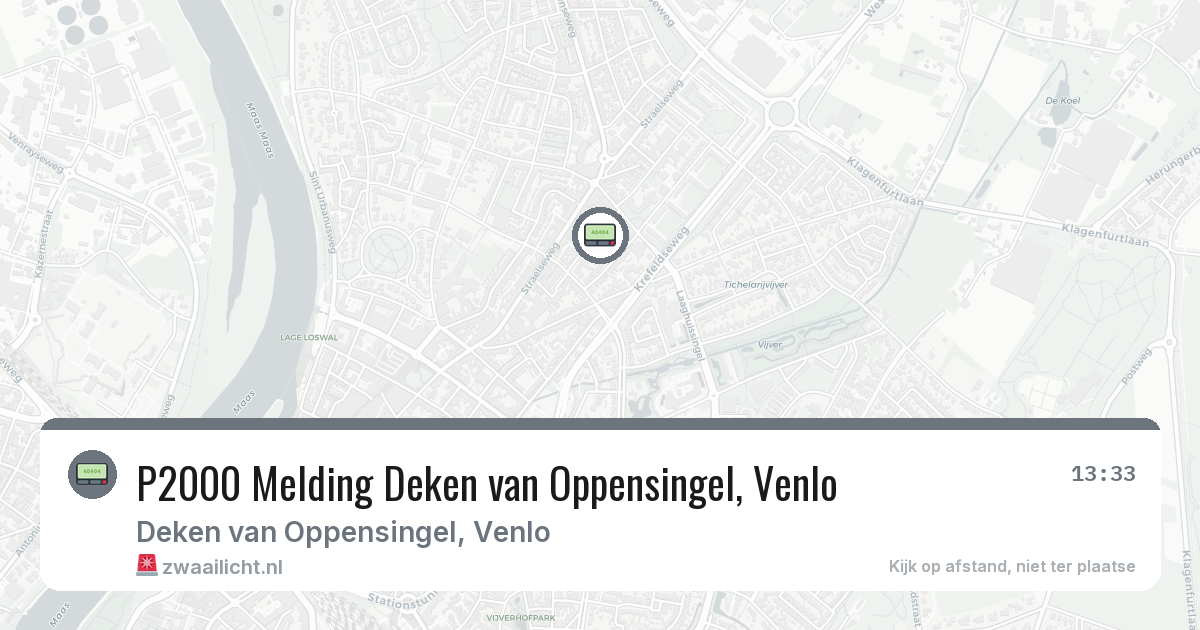 P2000 Melding Deken van Oppensingel, Venlo — 29 mrt 2026