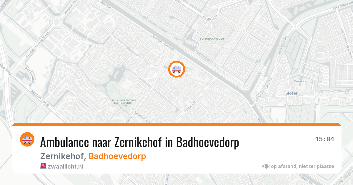 Ambulance naar Zernikehof in Badhoevedorp — 4 jul 2026