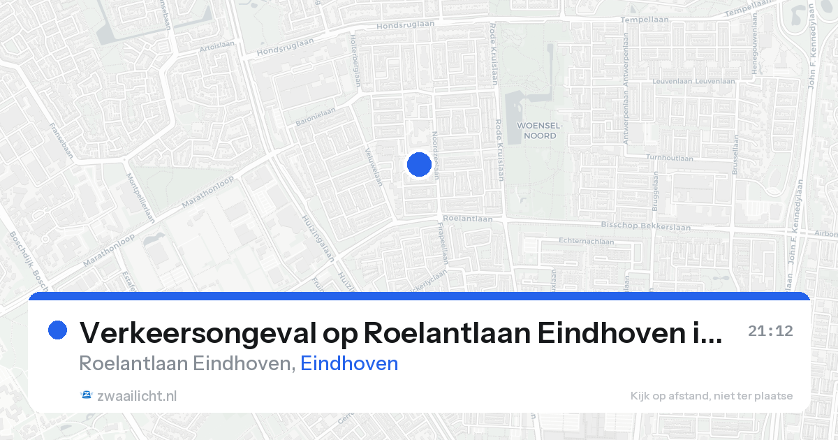Verkeersongeval op Roelantlaan Eindhoven in Eindhoven — 21 mrt 2026