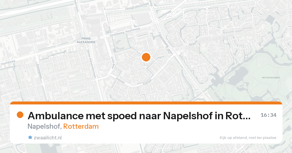 Ambulance met spoed naar Napelshof in Rotterdam — 15 aug 2026