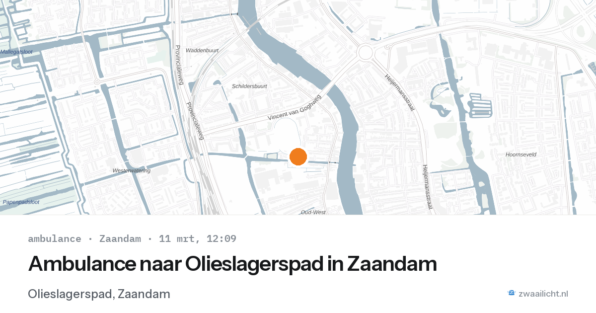 Ambulance naar Olieslagerspad in Zaandam — 11 mrt 2026