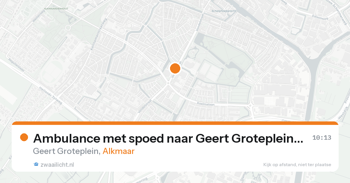 Ambulance met spoed naar Geert Groteplein in Alkmaar — 20 aug 2026