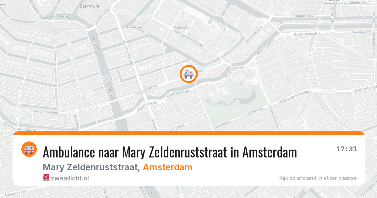 Ambulance naar Mary Zeldenruststraat in Amsterdam — 21 jun 2026