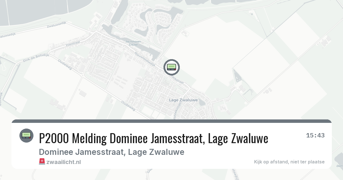 P2000 Melding Dominee Jamesstraat, Lage Zwaluwe — 18 mei 2026