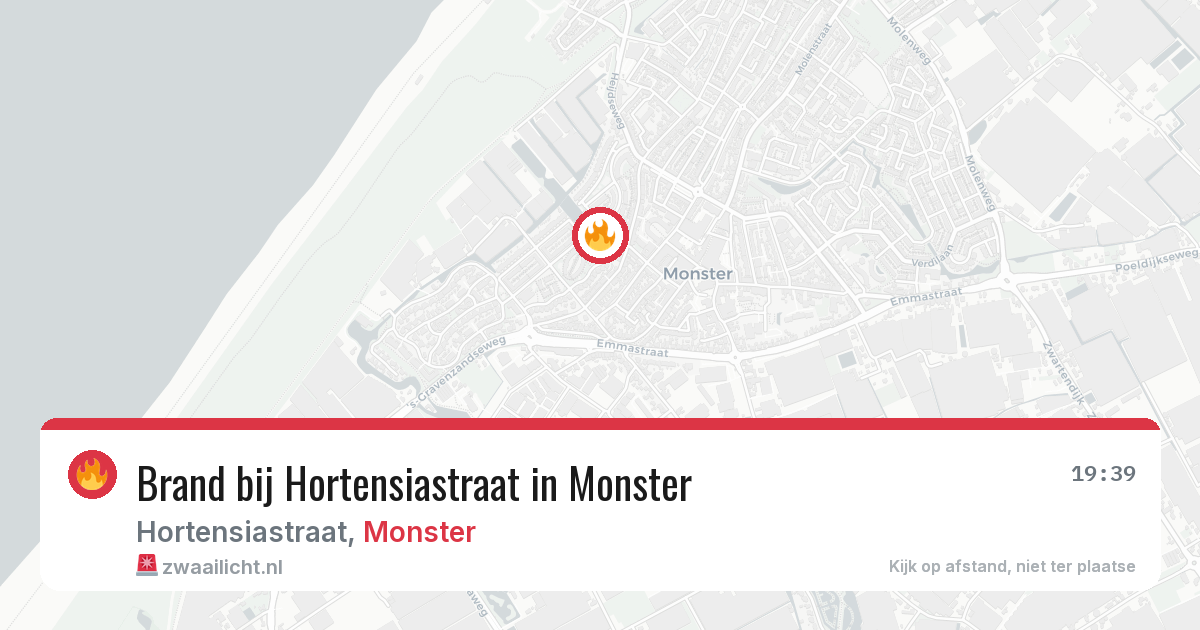 Brand bij Hortensiastraat in Monster — 19 jun 2026