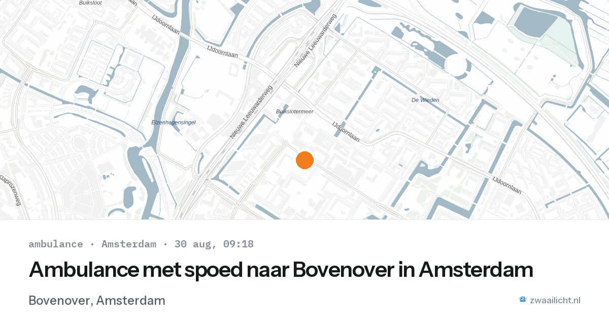 Ambulance met spoed naar Bovenover in Amsterdam — 30 aug 2026